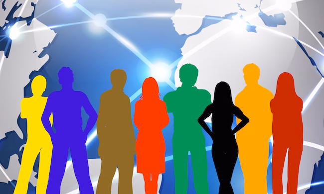Colorful young people